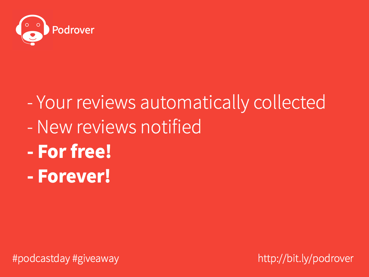 Podrover giveaway rules for International Podcast day