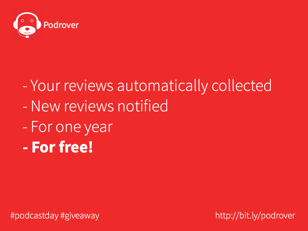 Podrover giveaway rules for International Podcast day